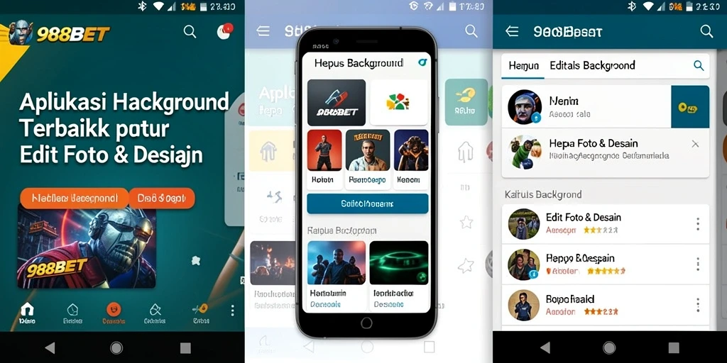 Antarmuka intuitif aplikasi Hapus Background 988BET yang memudahkan pengguna.