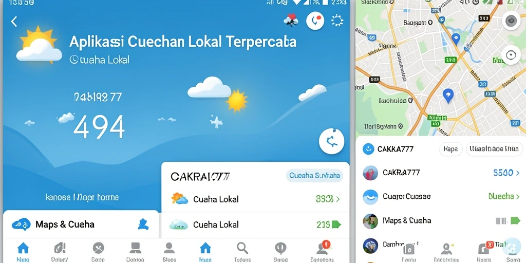 Tampilan antarmuka CAKRA777 dengan informasi cuaca lokal yang jelas.