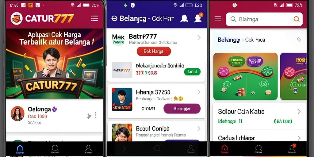 Tampilan antarmuka CATUR777 yang modern dan informatif untuk Cek Harga.