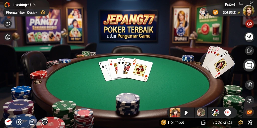Tampilan antarmuka JEPANG77 saat bermain Poker yang mudah digunakan.