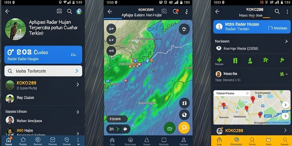 Antarmuka KOKO288 menampilkan radar hujan dengan jelas dan informatif.