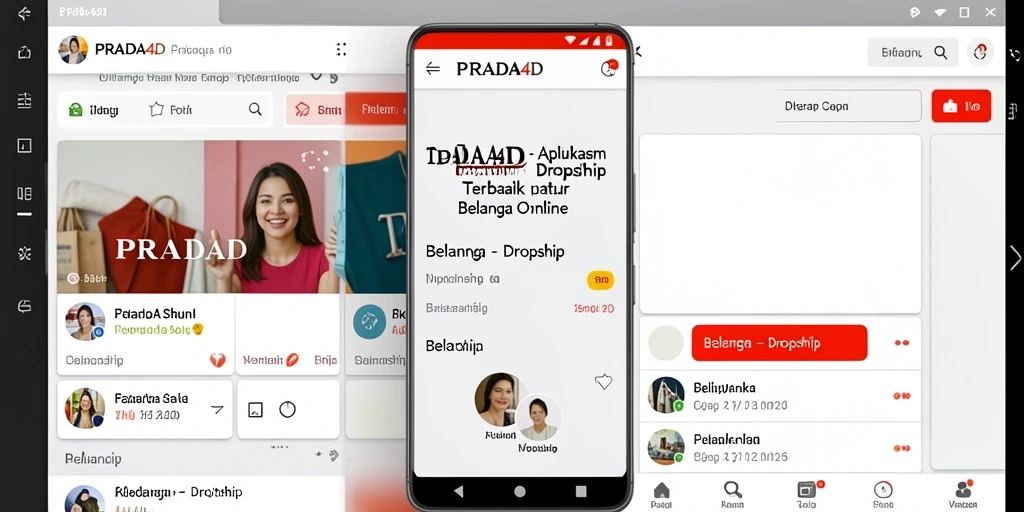 Antarmuka aplikasi PRADA4D yang modern dan fungsional untuk Dropship.
